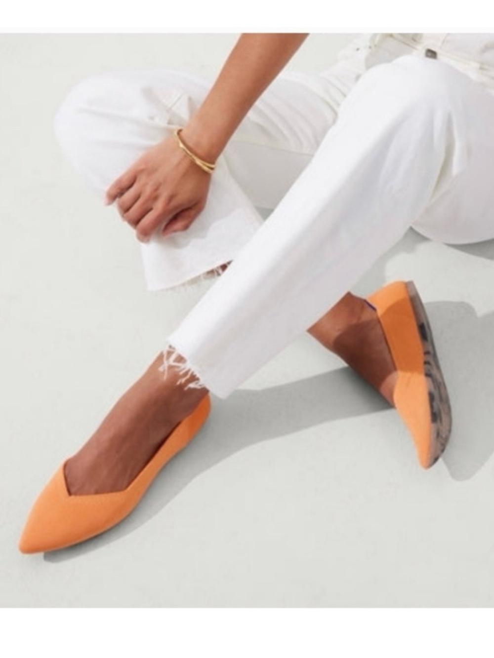ROTHY’S The Point II In Tangerine Pointed Toe Flats Size 8.5